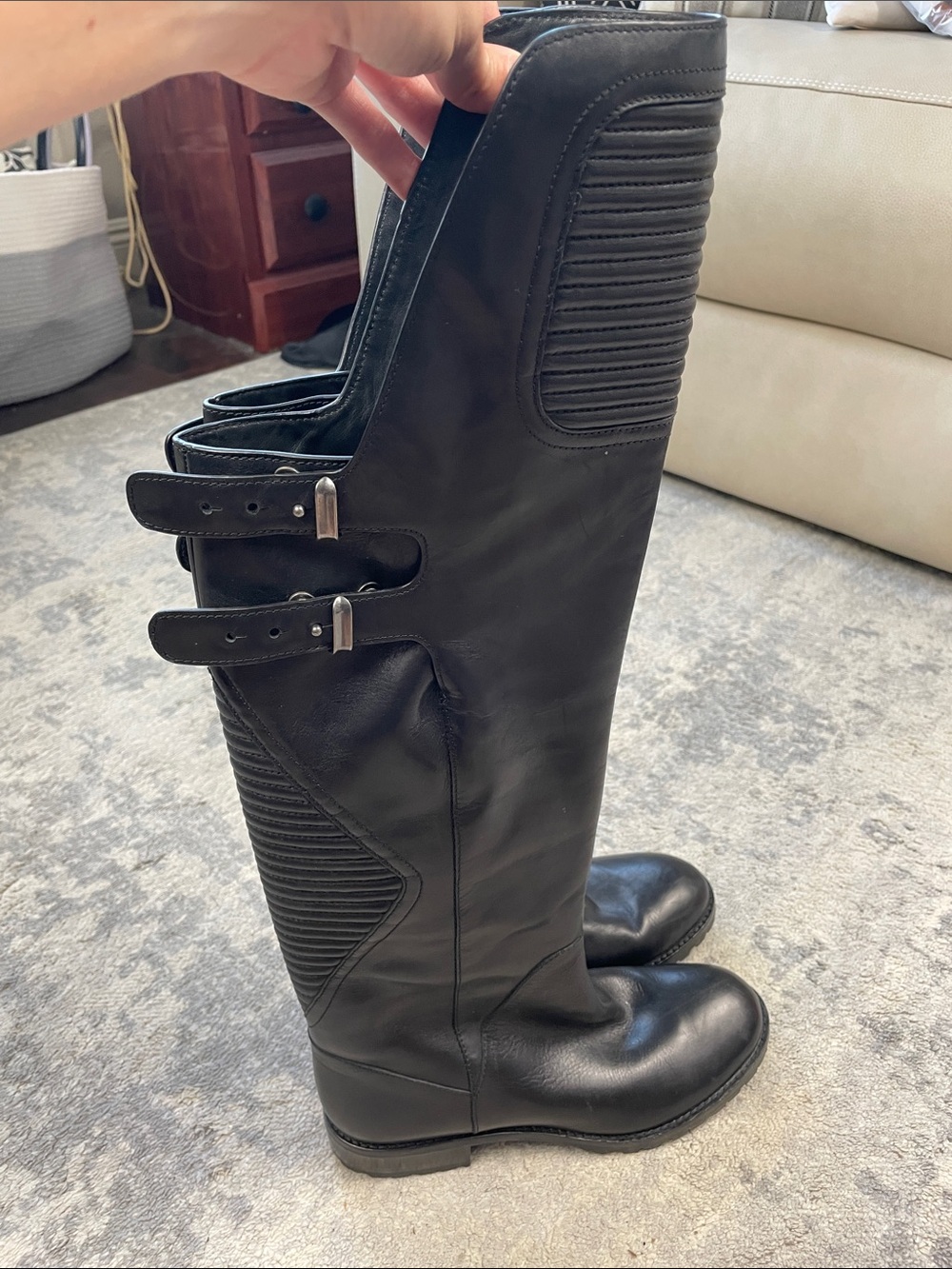 Marc by Marc Jacobs Easy Rider Over The Knee Boots Black Leather Sz 40 - Picture 14 of 16